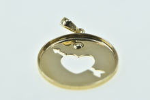 Load image into Gallery viewer, 10K Diamond Heart Arrow Cut Out Circle Vintage Pendant Yellow Gold