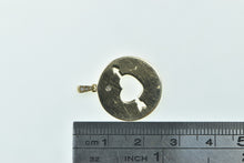 Load image into Gallery viewer, 10K Diamond Heart Arrow Cut Out Circle Vintage Pendant Yellow Gold