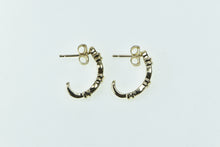 Load image into Gallery viewer, 10K Baguette Diamond Curved Bar Fashion Earrings Yellow Gold