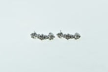 Load image into Gallery viewer, 10K Vintage Diamond Cluster Curved Bar Fashion Earrings White Gold