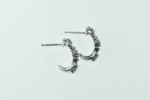 Load image into Gallery viewer, 10K Vintage Diamond Cluster Curved Bar Fashion Earrings White Gold