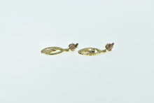 Load image into Gallery viewer, 10K Oval Black Hills Leaf Cluster Dangle Vintage Earrings Yellow Gold