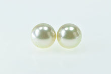 Load image into Gallery viewer, 14K 12.2mm Vintage Pearl Classic Vintage Stud Earrings Yellow Gold