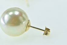 Load image into Gallery viewer, 14K 12.2mm Vintage Pearl Classic Vintage Stud Earrings Yellow Gold