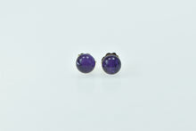 Load image into Gallery viewer, 14K Round Amethyst Sphere Ball Stud Earrings Yellow Gold