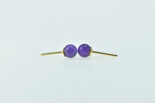 Load image into Gallery viewer, 14K Round Amethyst Sphere Ball Stud Earrings Yellow Gold