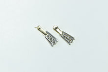 Load image into Gallery viewer, 14K 0.50 Ctw Diamond Two Tone Dangle Bar Earrings Yellow Gold