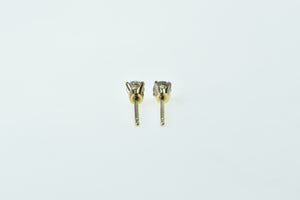 14K Classic Diamond Solitaire Vintage Stud Earrings Yellow Gold