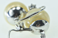 Load image into Gallery viewer, 14K 1950&#39;s 11.5mm Pearl Diamond Lever Back Earrings White Gold