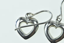 Load image into Gallery viewer, 14K Heart Puffy Love Symbol Vintage Dangle Earrings White Gold