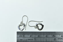 Load image into Gallery viewer, 14K Heart Puffy Love Symbol Vintage Dangle Earrings White Gold