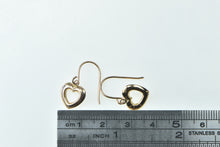 Load image into Gallery viewer, 14K Heart Puffy Love Symbol Vintage Dangle Earrings Rose Gold