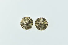 Load image into Gallery viewer, 14K Vintage Pearl Pleated Burst Rosette Stud Earrings Yellow Gold