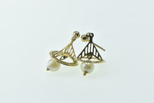 Load image into Gallery viewer, 14K Vintage Geometric Cone Dangle Statement Earrings Yellow Gold