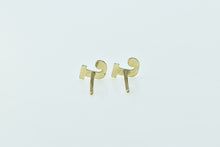 Load image into Gallery viewer, 14K J Letter Initial Cut Out Name Monogram Stud Earrings Yellow Gold