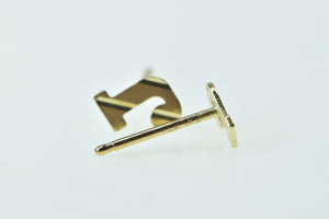 14K J Letter Initial Cut Out Name Monogram Stud Earrings Yellow Gold