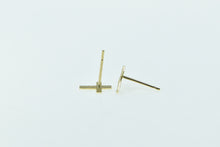 Load image into Gallery viewer, 14K Cross Christian Faith Symbol Stud Earrings Yellow Gold