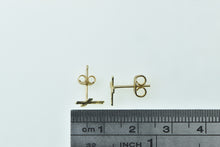 Load image into Gallery viewer, 14K Cross Christian Faith Symbol Stud Earrings Yellow Gold