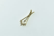 Load image into Gallery viewer, 14K Vintage Diamond Chevron Drop Statement Pendant Yellow Gold