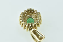 Load image into Gallery viewer, 14K Oval Natural Emerald Vintage Diamond Halo Pendant Yellow Gold