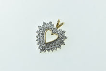 Load image into Gallery viewer, 14K Diamond Heart Love Symbol Cluster Romantic Pendant Yellow Gold