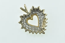 Load image into Gallery viewer, 14K Diamond Heart Love Symbol Cluster Romantic Pendant Yellow Gold