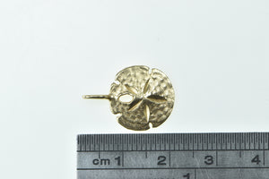 14K Sand Dollar Sea Shell Ocean Beach Motif Charm/Pendant Yellow Gold