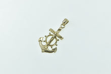 Load image into Gallery viewer, 10K Anchor Crucifix Nautical Motif Faith Symbol Hope Pendant Yellow Gold