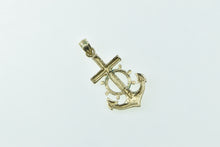 Load image into Gallery viewer, 10K Anchor Crucifix Nautical Motif Faith Symbol Hope Pendant Yellow Gold