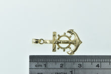 Load image into Gallery viewer, 10K Anchor Crucifix Nautical Motif Faith Symbol Hope Pendant Yellow Gold