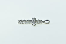 Load image into Gallery viewer, 14K Diamond Encrusted Cross Christian Faith Pendant White Gold