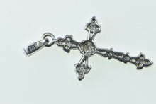 Load image into Gallery viewer, 14K Diamond Encrusted Cross Christian Faith Pendant White Gold