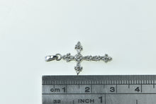 Load image into Gallery viewer, 14K Diamond Encrusted Cross Christian Faith Pendant White Gold