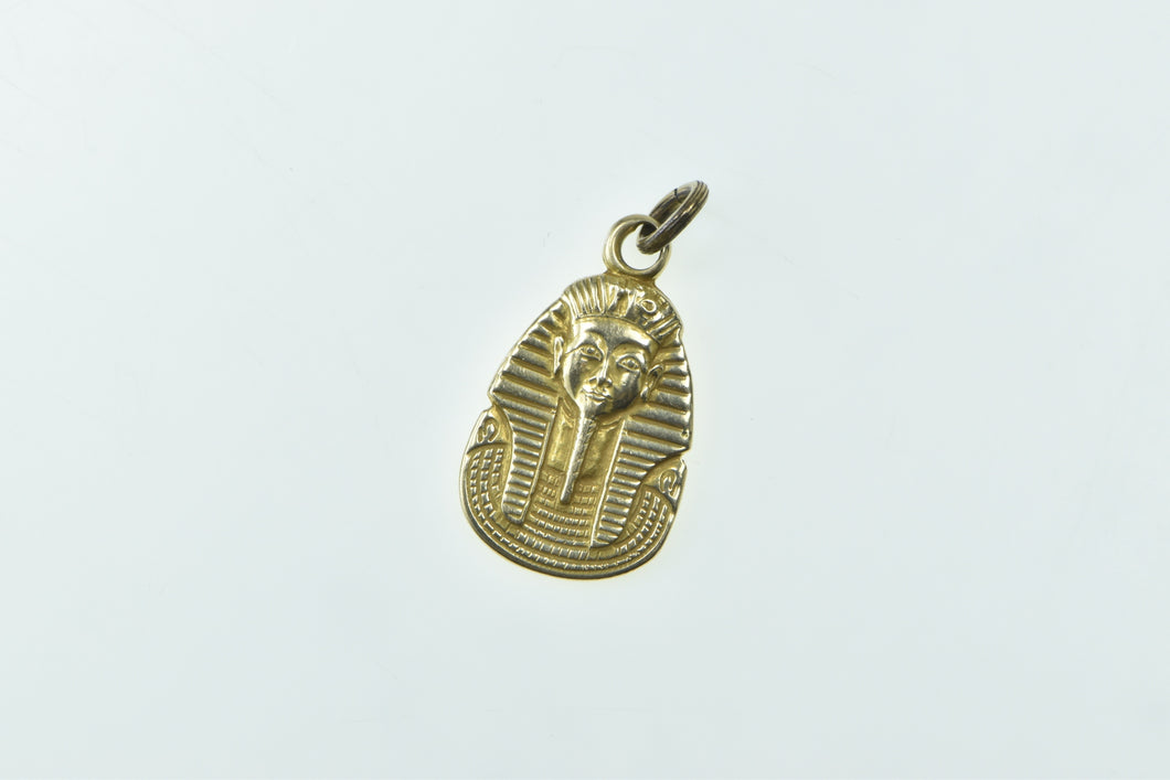 14K Ancient Egyptian Motif Pharaoh King Charm/Pendant Yellow Gold