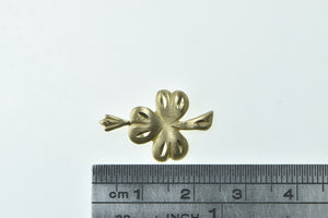 14K Diamond Cut Clover Lucky Shamrock Charm/Pendant Yellow Gold