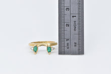 Load image into Gallery viewer, 14K Marquise Emerald Diamond Wedding Band Ring Yellow Gold