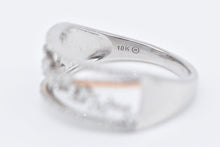 Load image into Gallery viewer, 10K Baguette Diamond Zig Zag Square Band Ring White Gold