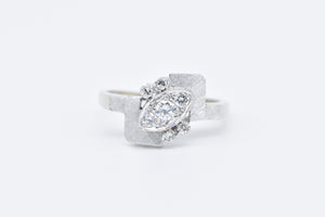 14K 1930's 0.33 Ctw Diamond Bypass Engagement Ring White Gold