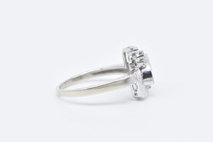 14K 1930's 0.33 Ctw Diamond Bypass Engagement Ring White Gold