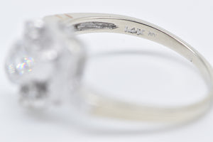 14K 1930's 0.33 Ctw Diamond Bypass Engagement Ring White Gold