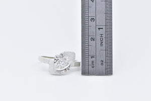 14K 1930's 0.33 Ctw Diamond Bypass Engagement Ring White Gold