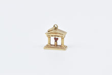 Load image into Gallery viewer, 14K Enamel Heart Classical Pillar Framed Love Charm/Pendant Yellow Gold