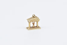 Load image into Gallery viewer, 14K Enamel Heart Classical Pillar Framed Love Charm/Pendant Yellow Gold