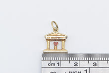 Load image into Gallery viewer, 14K Enamel Heart Classical Pillar Framed Love Charm/Pendant Yellow Gold