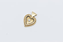 Load image into Gallery viewer, 14K Diamond Heart Love Symbol Vintage Romantic Charm/Pendant Yellow Gold