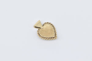 14K Diamond Heart Love Symbol Vintage Romantic Charm/Pendant Yellow Gold