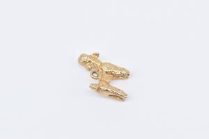 14K 3D French Poodle Dog Animal Pet Charm/Pendant Yellow Gold