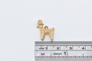 14K 3D French Poodle Dog Animal Pet Charm/Pendant Yellow Gold