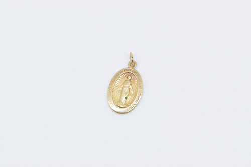 14K Virgin Mary Christian Faith Mother of Jesus Charm/Pendant Yellow Gold