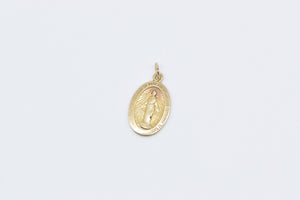 14K Virgin Mary Christian Faith Mother of Jesus Charm/Pendant Yellow Gold